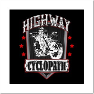 Highway Cyclopath Chopper Rider Motorcycle Posters and Art